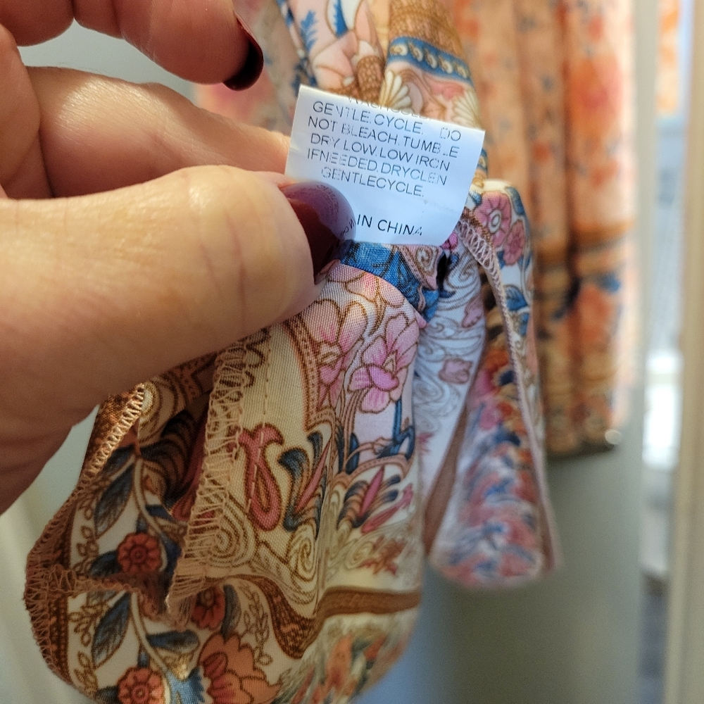 Floral Bohemian Skirt - Pink and Orange Ladies sz XXL - Picture 5 of 5